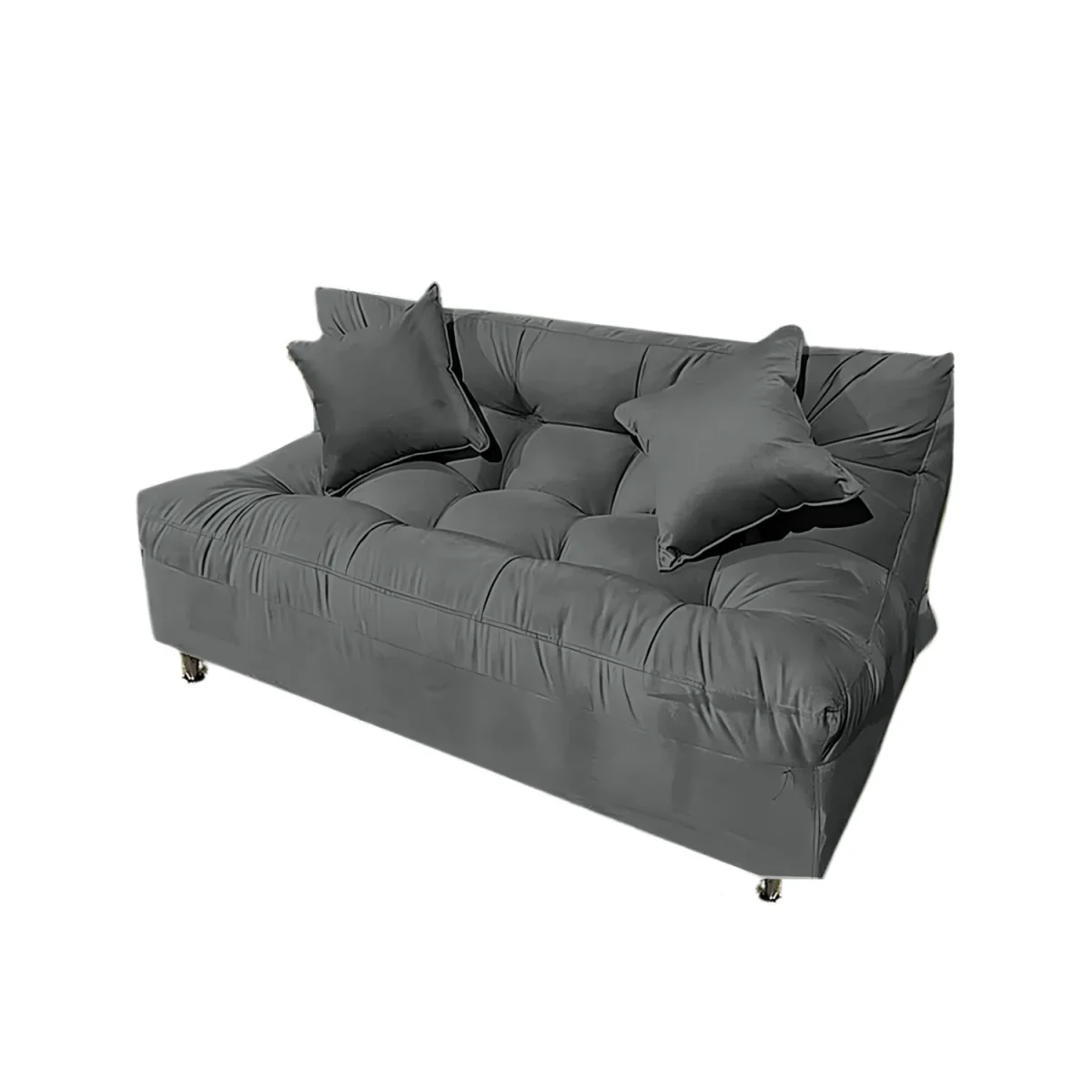 Futón Globo 2 Cuerpo Lino Incluye 2 Puff