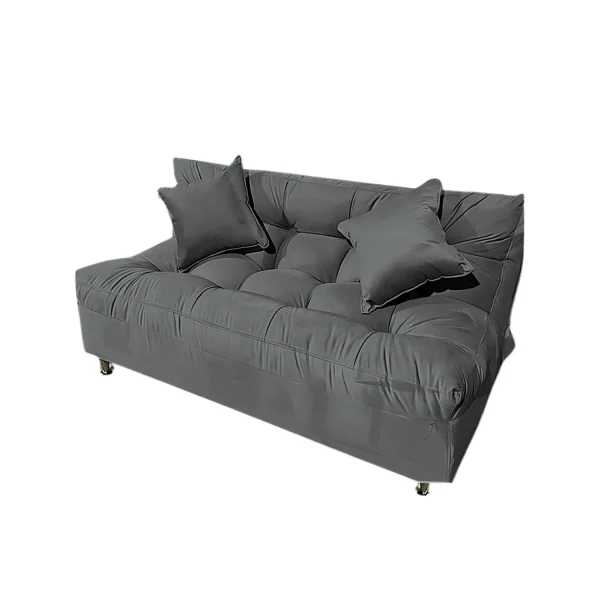 Futón Globo 2 Cuerpo Lino Incluye 2 Puff