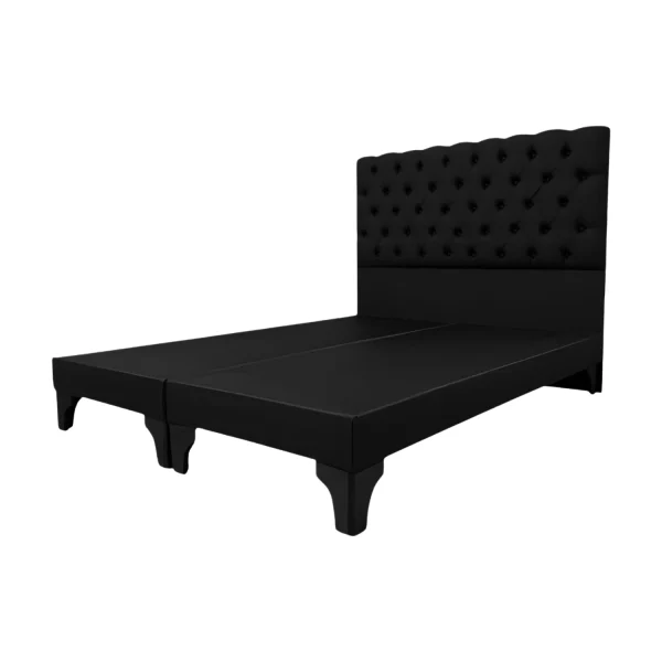Base De Cama Europea Con Respaldo Capitoné Super King Eco Cuero (PU)